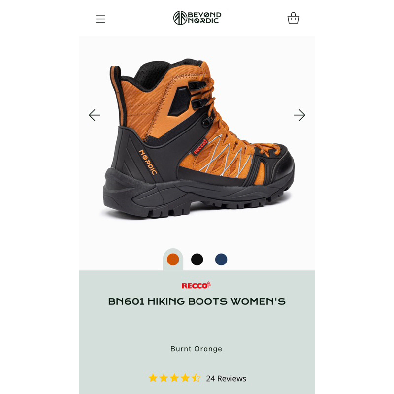 全新 Beyond Nordic 女 BN601極限防水登山靴/登山鞋 橘39號