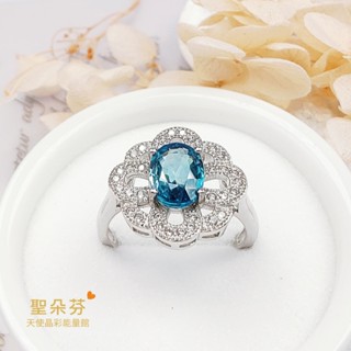 【天然寶石💎925純銀】風信子石花朵戒指 鑽石般爆閃火彩珠寶戒指 情人節 週年紀念日 生日 閨蜜 禮物💖天使靈氣聖朵芬