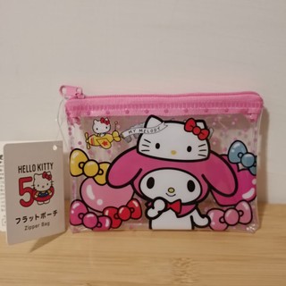 日本三麗鷗Hello kitty ×Melody 50週年限定拉鍊包