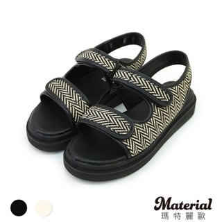 Material瑪特麗歐 【全尺碼23-27】涼鞋 MIT雙帶拼接厚底涼鞋 T8526