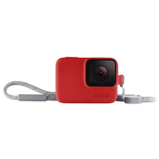 GoPro HERO/5/6/7Black專用矽膠護套+繫繩 紅色ACSST-005