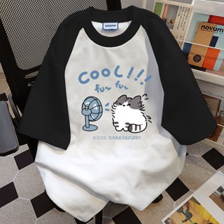【FOH】棉質 正肩上衣 多色可選 百搭寬鬆 2024夏季新款 長版上衣女生 學生 ins 風 慵懶風  國中生衣服