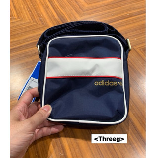 Threeg🐲ADIDAS OG 斜背包 側背包 復古風 金色拉鍊 藍白 IX6838
