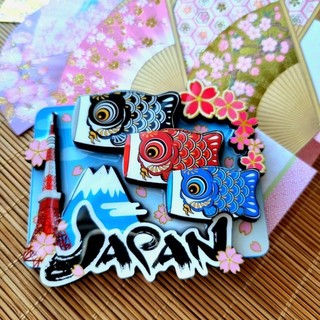 ♡台灣現貨♡日本帶回 日本元素磁鐵 富士山 錦鯉 東京鐵塔 冰箱貼 磁鐵 木質磁鐵 日本旅遊紀念品 附日本店家包裝
