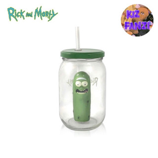 預購 官方正版 Rick and Morty 瑞克與莫蒂 Pickle Rick 酸黃瓜瑞克 吸管 玻璃水杯 梅森瓶