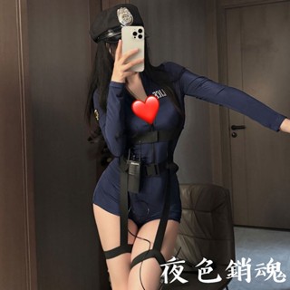 臺灣現貨 90kg可穿 大尺碼性感睡衣 角色扮演 大尺碼角色扮演服 cos女警 制服誘惑 大碼緊身包臀裙 女警制服