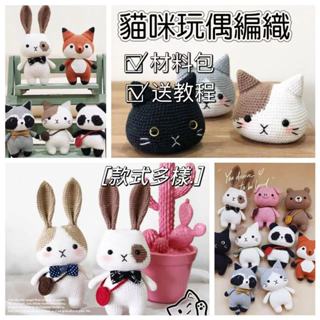 【醜小鴨】貓咪玩偶 材料包 包學會 小浣熊編織 編織diy 小狐狸編織 熊貓編織 diy毛線編織 毛線材料包 動物玩偶
