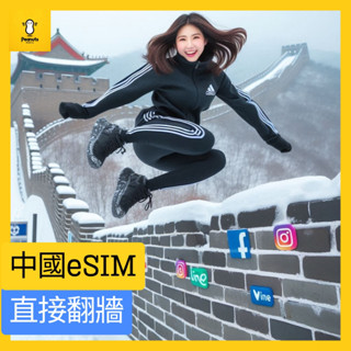 中國大陸eSIM網絡卡｜中國上網免翻牆｜直接可用Line/FB/IG