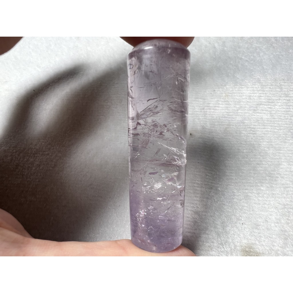 巴西 天然水晶 紫水晶 紫水晶印章 彩虹 水晶 6分印章 No.21