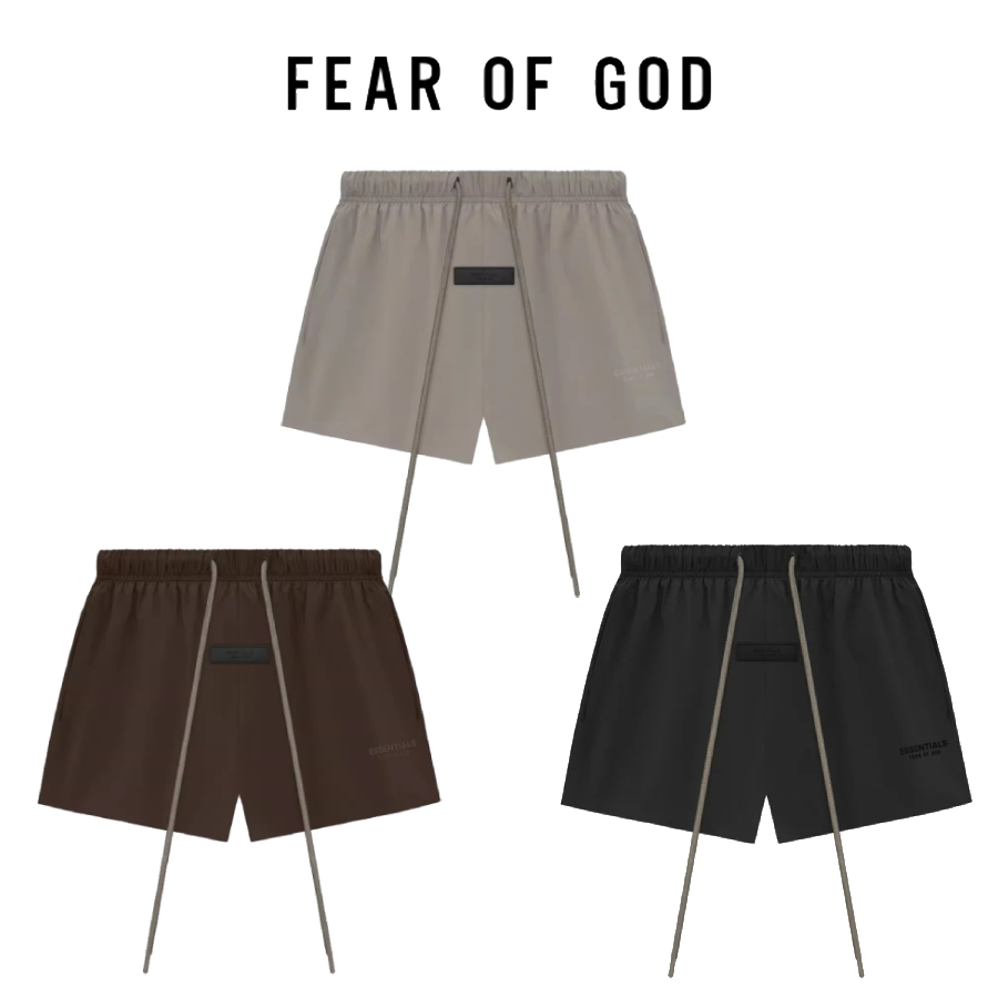 【Mr.W】ESSENTIALS FEAR OF GOD FOG 9th logo尼龍寬鬆抽繩短褲 oversize