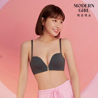 【瑪登瑪朵】QQ雲 無鋼圈紓壓無痕前扣內衣 M-XL(鐵石灰)