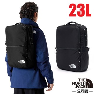 【The North Face】大容量多夾層休閒後揹包 23L 大容量主袋 日用雙肩揹包/收納夾層 時尚黑 8AMK
