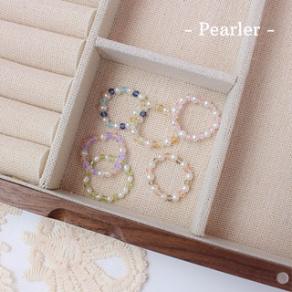 珍豬釋迦Pearler |馬卡龍🧁珍珠串戒 天然淡水珍珠串珠戒指 手工串珠 飾品 珍珠