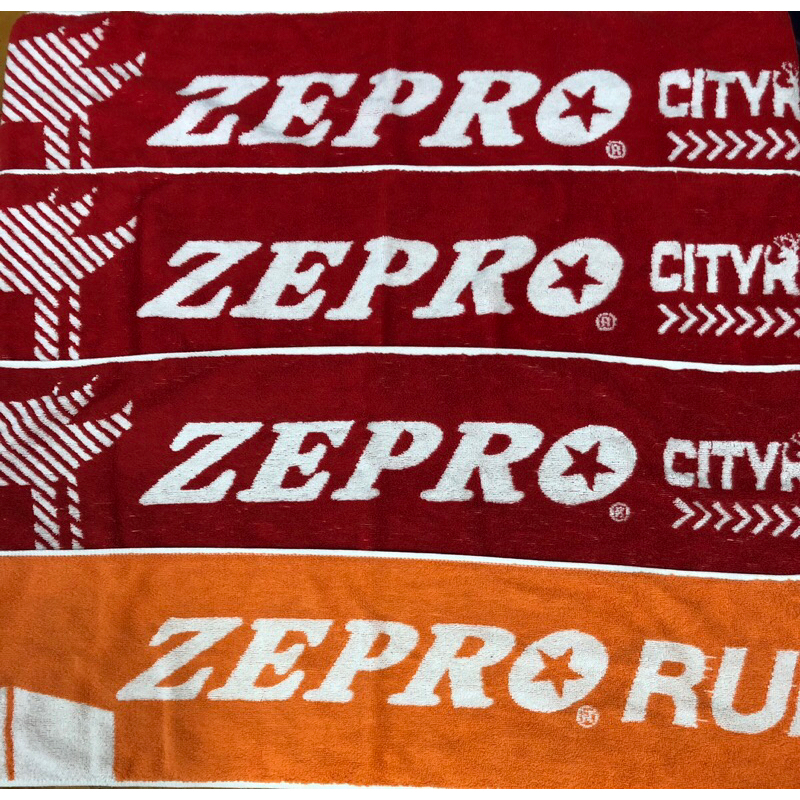 ZEPRO紅色橘色長條幅運動毛巾浴巾擦汗巾吸汗巾$50元/條