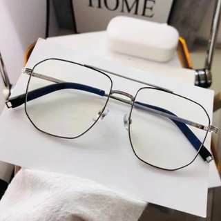 雙槓眼鏡 飛行員鏡框 大框眼鏡 爆款 防藍光眼鏡 抗藍光眼鏡 眼框架 電腦素顏平光鏡 男女同款眼鏡