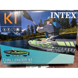 INTEX 挑戰者K1-單人運動獨木舟/橡皮艇(附單漿+手壓幫浦)
