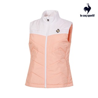 【LE COQ SPORTIF 法國公雞】休閒基礎鋪棉背心-女款-熱帶桃子色-LWU62792