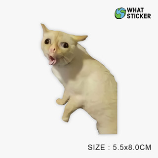 【搞什麼貼紙】現貨｜PVC防水貼紙 嘔吐貓咪貼紙 迷因梗圖貼紙 惡搞模糊貼紙 貓貼紙 動物貼紙 行李箱貼紙 筆電貼紙