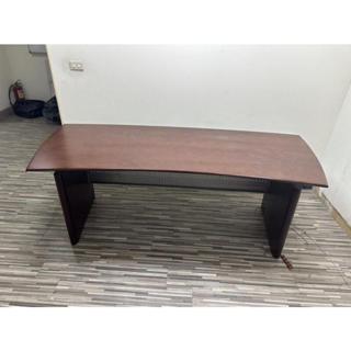 【非凡二手傢俱 】胡桃色海灣造型7尺主管桌*電腦桌*寫字桌*洽談桌*書桌*主管桌