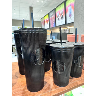 咩兒美國代購🌈Starbucks 星巴克 黑色 直紋 女神款 塑膠 吸管水杯 杯子