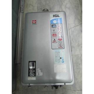 櫻花牌（天然用）SH1668F數位恆溫強制排氣熱水器（要桶裝8000需詢問）外觀不錯中古2手機不含裝