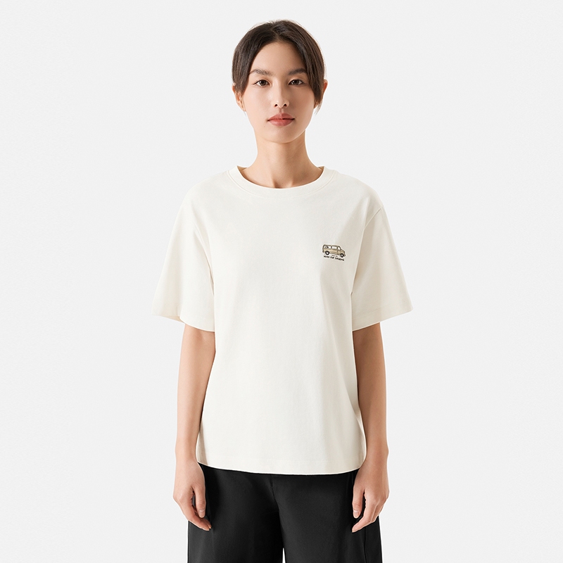 The North Face W VAN LIFE SS TEE - AP 女短袖上衣-米白-NF0A88GPQLI