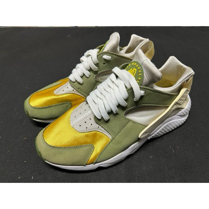 二手NIKE AIR HUARACHE LE DARK OLIVE 綠黃白 DD1381-300