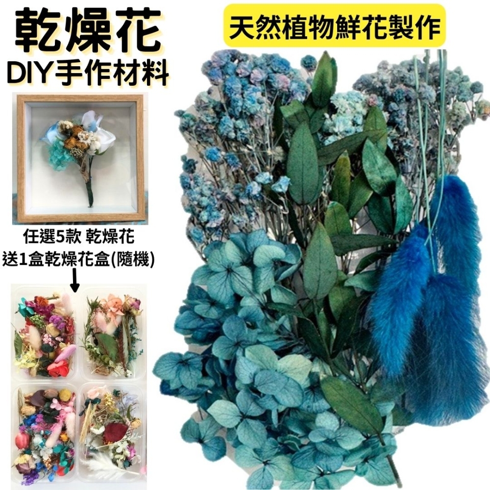 【A-ONE】永久花 乾燥 花束 捧花 乾燥花 不凋花 永生花 花材 手作 情人節 母親 A04 孔雀藍天