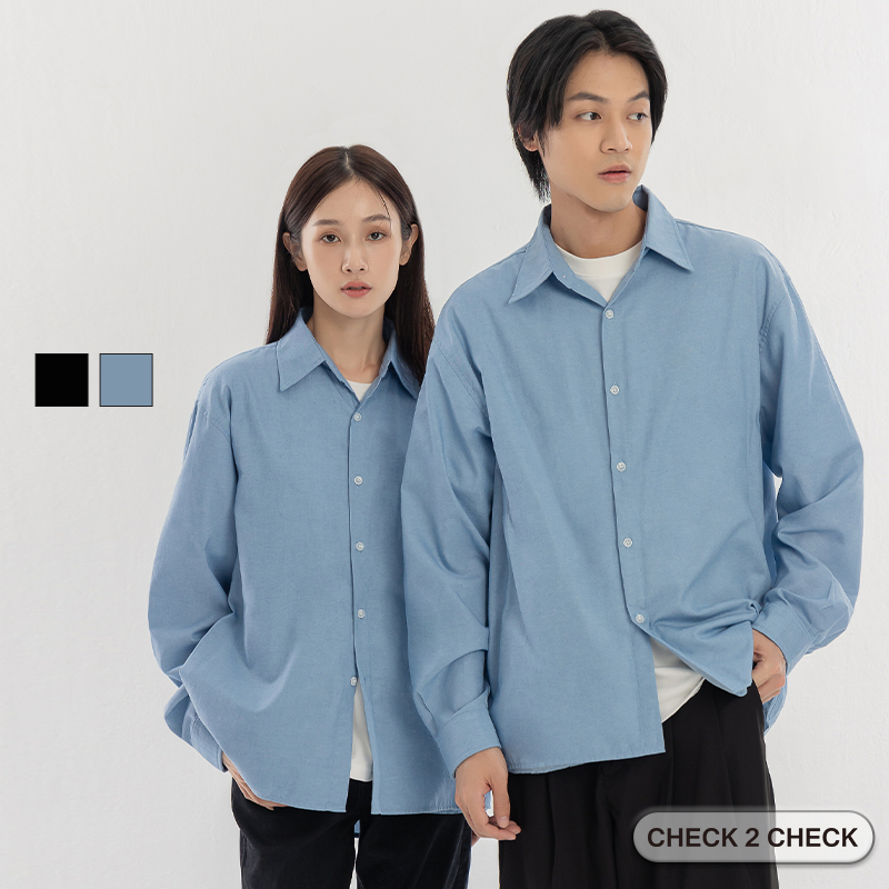 Check2Check-側口袋牛津襯衫 長袖襯衫 寬鬆襯衫 日系 側口袋襯衫 疊穿 穿搭【CB0024201】[現貨]