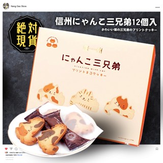 🔥🔥日本信州長野貓咪三兄弟造型餅乾禮盒12入🔥🔥 臺灣現貨／貓咪杯緣餅乾／貓咪餅乾／杯緣子餅乾／杯緣餅乾／日本餅乾禮盒