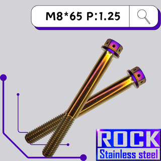 【瘋螺絲】ROCK 白鐵材質 ★M8*65 P:1.25 白鐵鍍鈦/燒鈦螺絲 ★ CNC內外六角螺絲★出貨附發票★ 鍍鈦