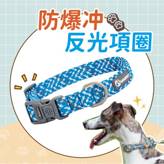 【臺灣現貨】帶安全扣的反光尼龍狗項圈 可調節寵物項圈 適用於中小型犬 牽引繩 遛狗繩 金毛 德牧 狗鏈子 項圈 寵物用品