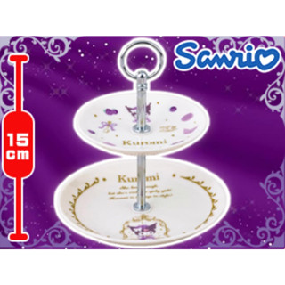 日本正版 景品 Sanrio 三麗鷗 庫洛米 雙層 陶瓷 點心盤 點心架 下午茶蛋糕點心盤