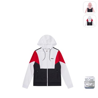 【FILA】女性 吸濕排汗 運動針織連帽外套-黑色 5JKX-5490-BK