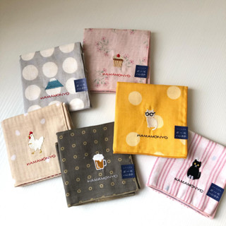 濱文様 刺繡手帕 29X29cm 小方巾 三層紗布手帕 日本製 Hamamonyo 濱文樣