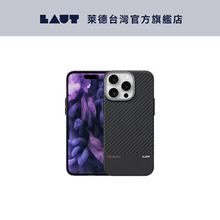 【LAUT 萊德】iPhone 16/Plus/Pro/Pro Max 磁吸鏡頭支架極薄纖維保護殼-黑(MagSafe)