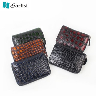 【臺灣出貨】【Sarlisi 】夏麗絲泰國正品真皮錢包證件包男款高檔卡包鱷魚皮商務拉鏈男士零錢包
