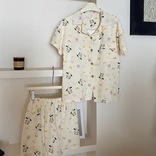♡ 最後現貨｜𝟕𝒑𝒖𝒑𝒖🧸慵懶時光夏季居家服/帶胸墊🧸電子發票/夏季睡衣/夏天睡衣/短袖+短褲/女生衣著/居家服/女生睡