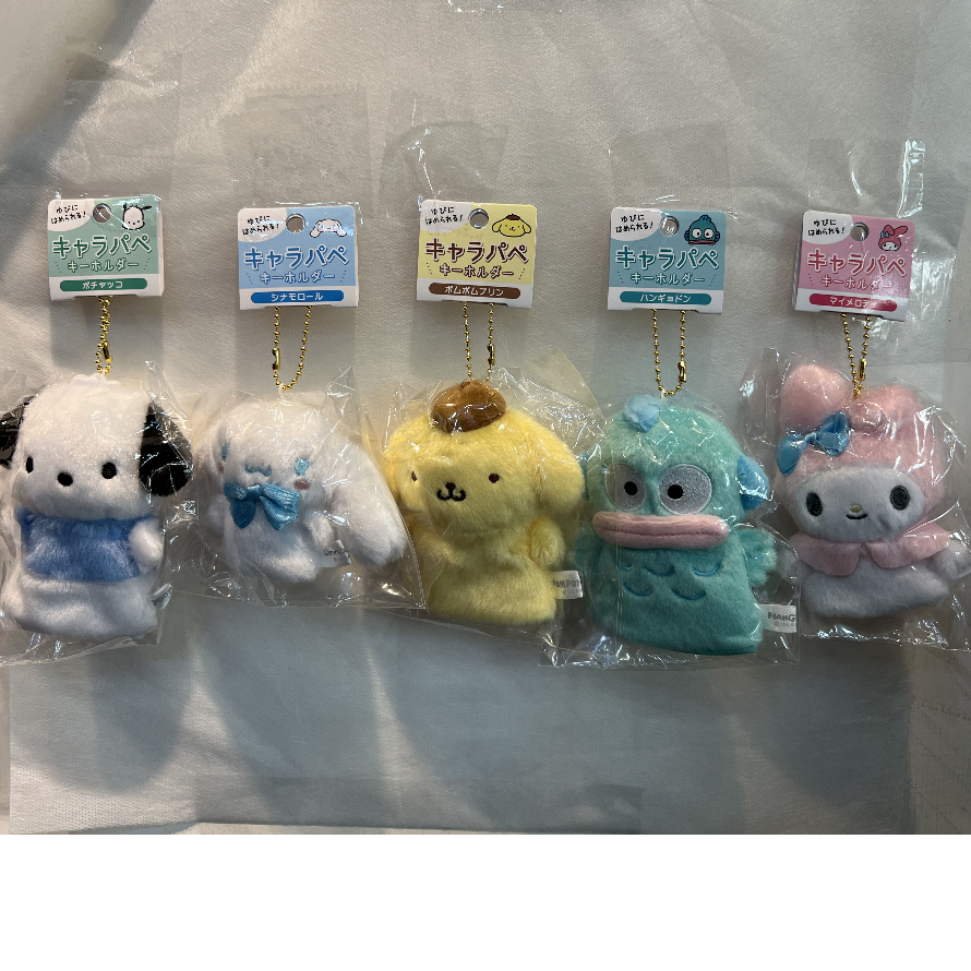 日本！！三麗鷗 帕恰狗 大耳狗 布丁狗 醜魚 美樂蒂 娃娃吊飾 手偶 手指玩偶 娃娃 美樂蒂 大耳狗  日本正版 絨毛