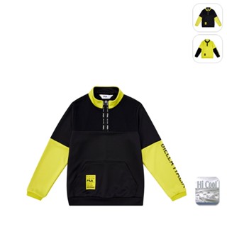 【FILA】KIDS 孩童款 吸濕排汗 長袖上衣-黑色 1TEX-8305-BK