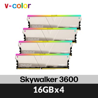 v-color全何 Skywalker Plus RGB DDR4 3600 64GB(16GBX4)桌上型記憶體(銀)