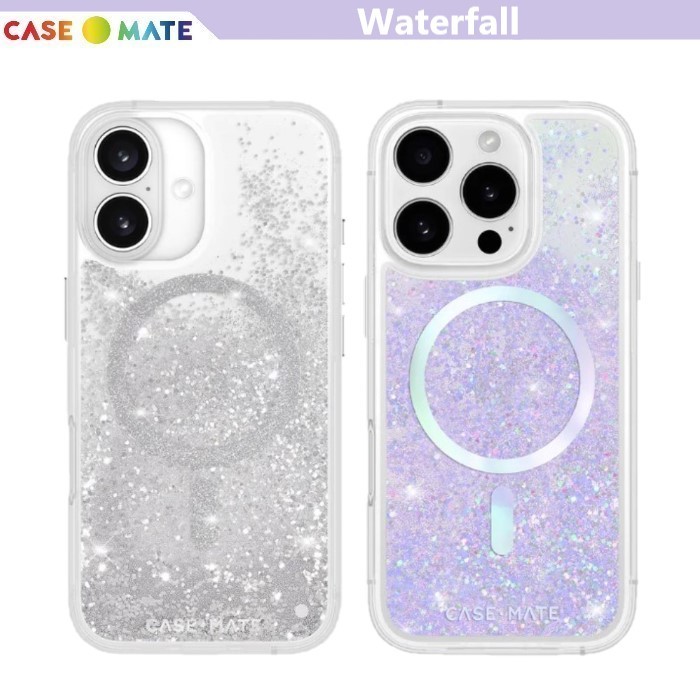 美國Case-Mate iPhone 16 系列 Waterfall 亮粉瀑布 MagSafe 精品防摔手機殼