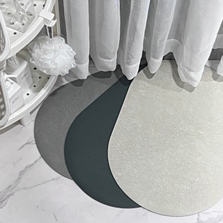 實拍可訂製｜自然系吸水軟地墊(50*80cm,3色) 瞬間大吸水量 速乾不潮溼 全膠底防滑 軟珪藻土 軟矽藻土 浴室地墊