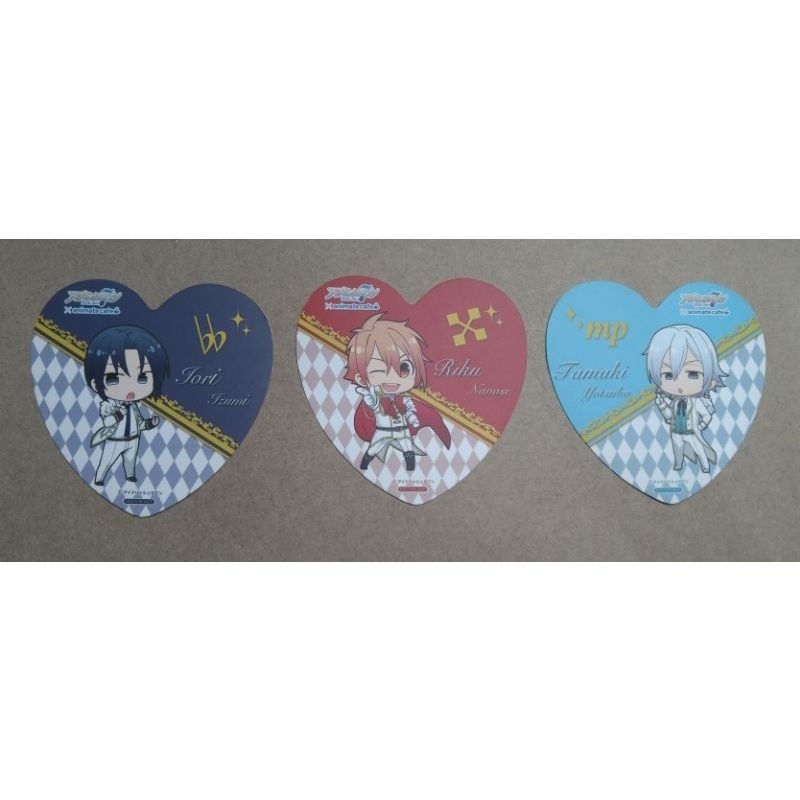 「出售」idolish7/i7/偶像星願 安利美特 animate cafe 七瀨陸 和泉一織 四葉環 愛心 杯墊