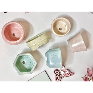 ║臺韓║繽紛馬卡龍 快速出貨 拇指盆 SY30※有排水孔※隨機出貨※陶瓷花器.花盆.盆器
