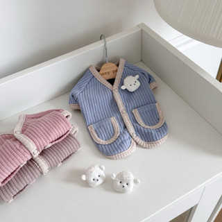 OOPET ♡ 現貨｜韓國 羊咩咩別針開襟衫 S-2XL｜韓國品牌 韓國寵物服飾 寵物衣服 狗狗衣服 貓咪衣服