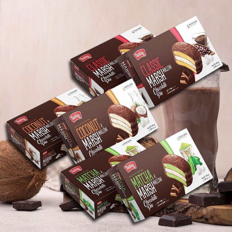 Tastee 巧克力風味派(25gX6入) 款式可選 抹茶 椰香 蛋糕派 點心 零食 美食【小三美日】DS023254