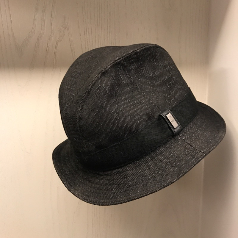 GUCCI 二手 義大利製 漁夫帽 紳士帽 經典款 黑色 size: L