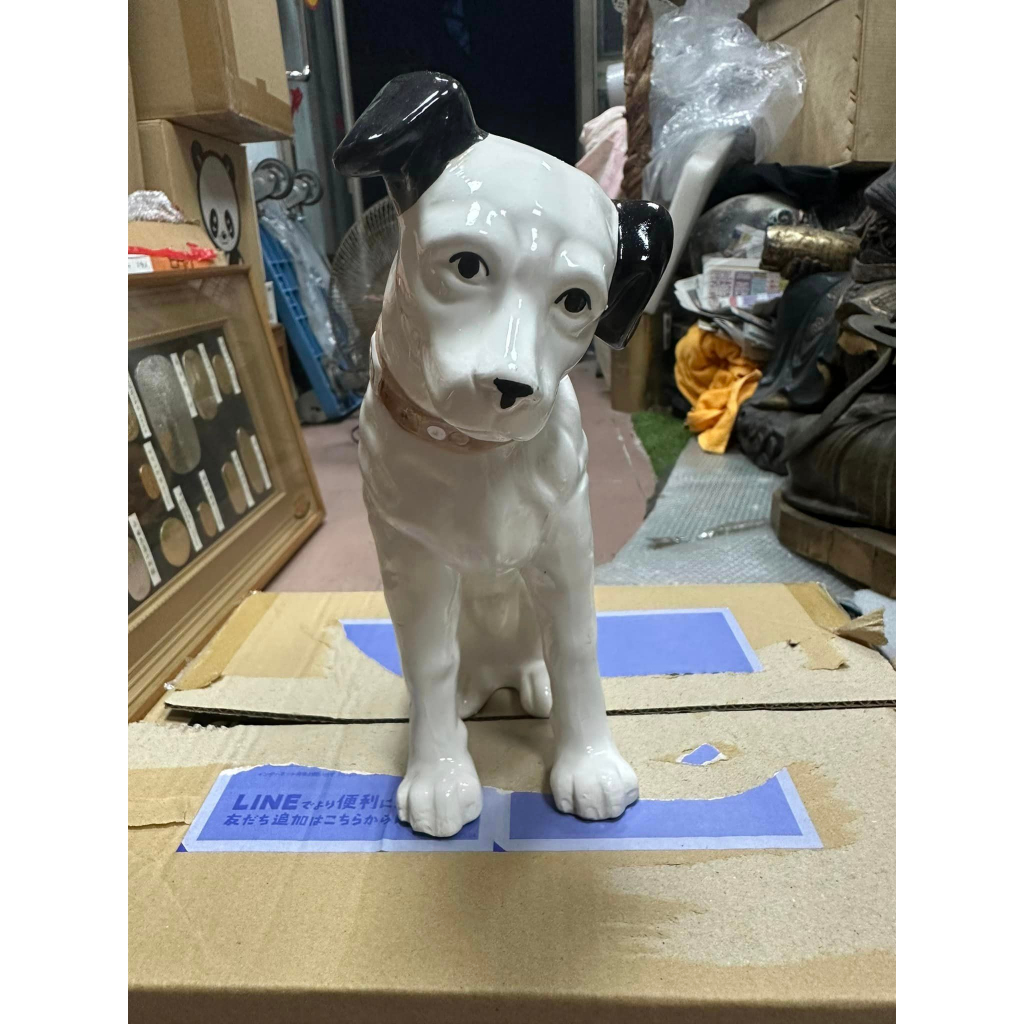 老日本 昭和 勝利狗 Victor 留聲機 Nipper 陶瓷 商空佈置 高21.5cm 6 類佐藤象