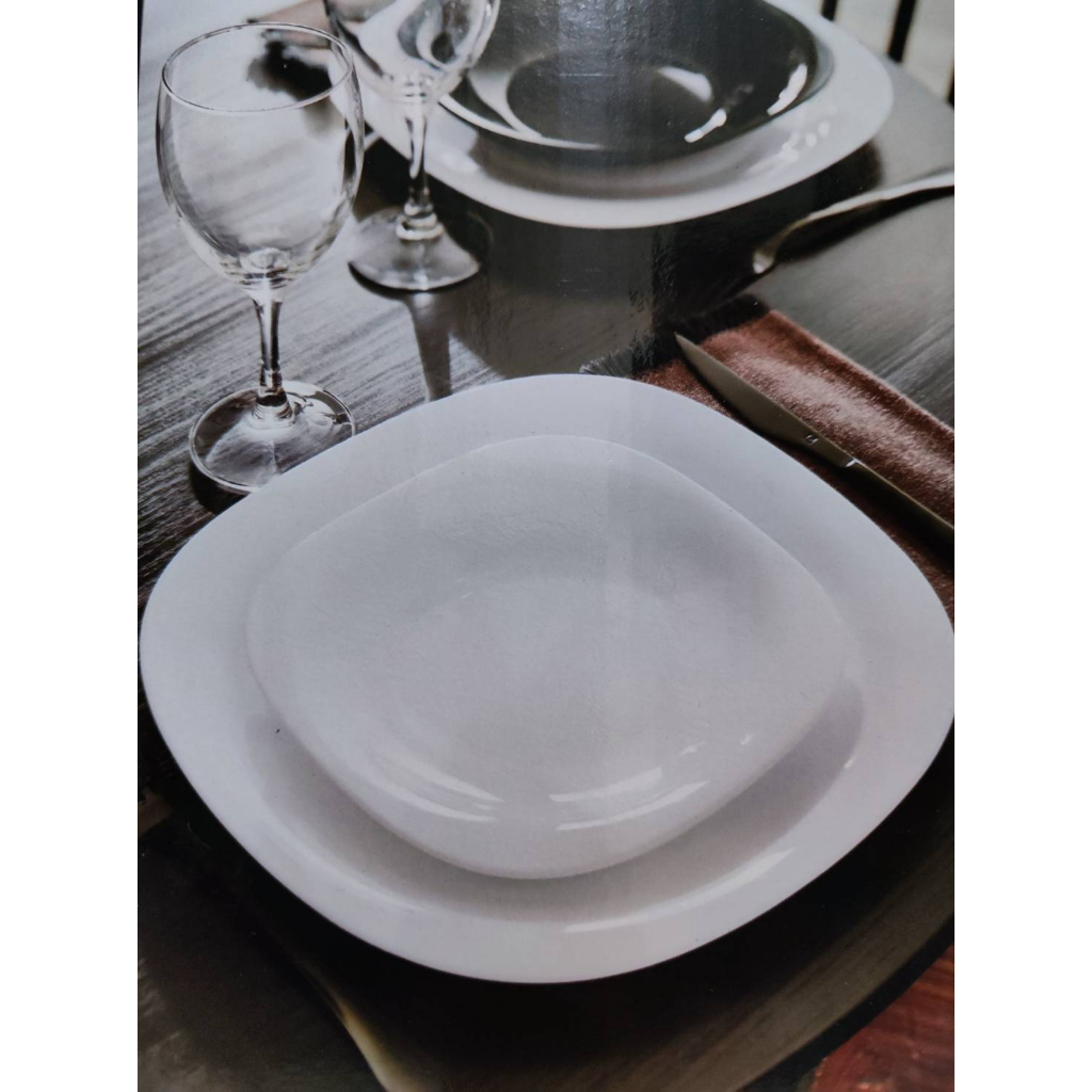 Luminarc 法國 樂美雅時尚餐盤 盤子 白玉玻璃 特有的強化玻璃 新亞、原相、撼訊股東會紀念品
